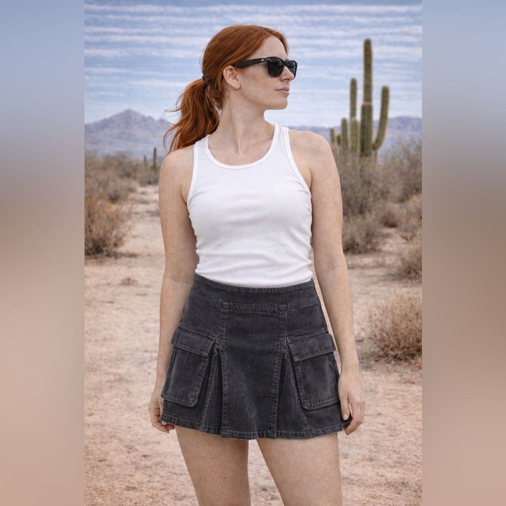 Wild Fable Gray Cargo Mini Skirt Y2K Utility Style Women’s Medium
